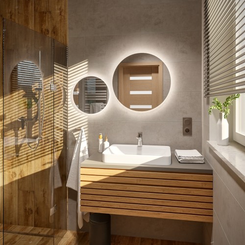 Runder Spiegel SET mit LED Beleuchtung - KREISE LED SET 2