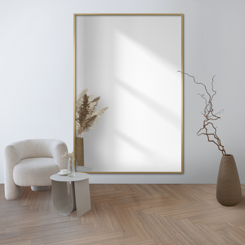 Rechteckiger Spiegel, Rahmen minimalistisch, schwarz -... 2