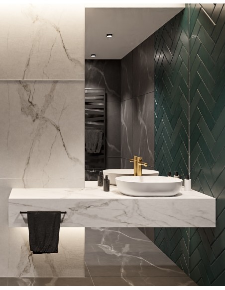 Zweiteiliger rechteckiger Spiegel für Waschtisch, in Maßanfertigung - AGIS