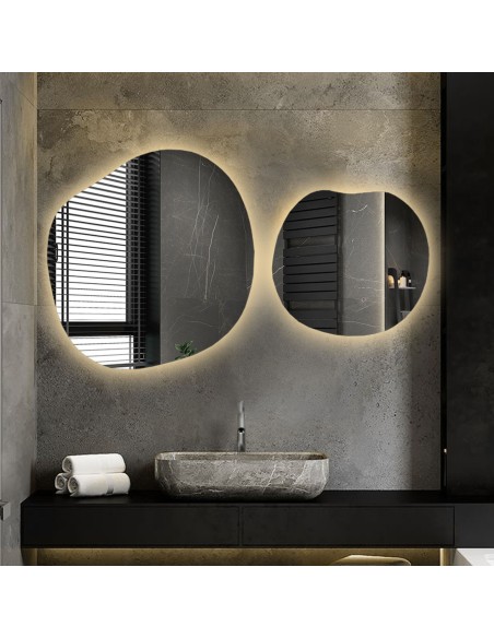 Set aus organischen Spiegeln mit Beleuchtung - SODALIT LED