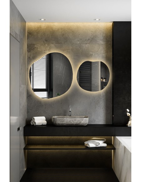 Set aus organischen Spiegeln mit Beleuchtung - SODALIT LED