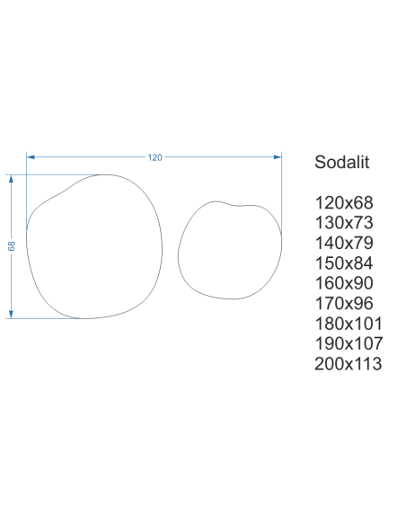 Set aus organischen Spiegeln mit Beleuchtung - SODALIT LED
