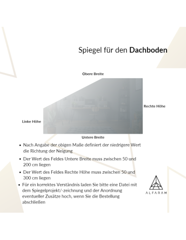 Sandgestrahlter Spiegel für das Dachgeschoss...