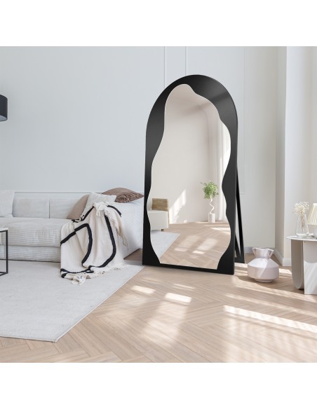 Organisches Standspiegel in Halboval mit MDF-Rahmen - AURO 2 STEHEND