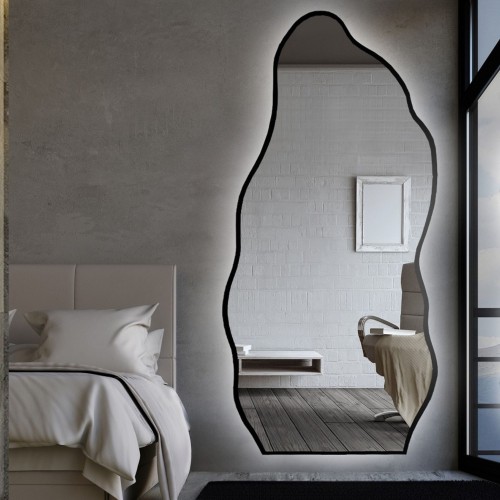 Organisch geformter Spiegel in Rahmen mit Beleuchtung -... 2