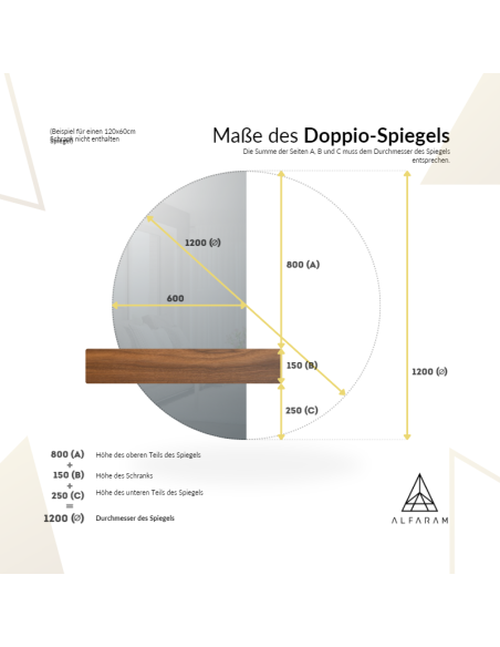 Spiegel zweiteiliger Halbkreis - DOPPIO