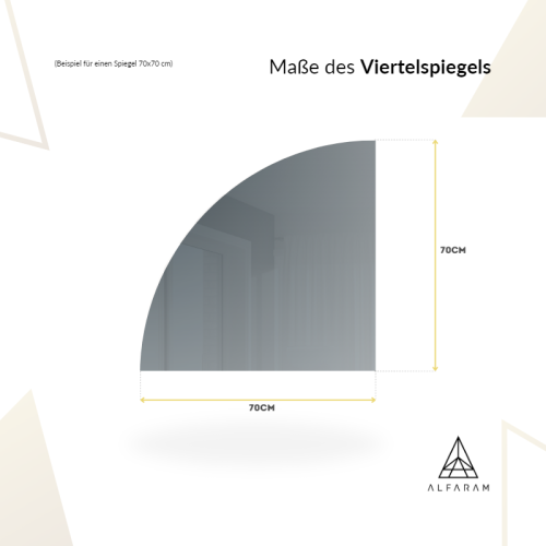 Spiegel Viertelkreis in MDF-Rahmen - VIERTEL IM RAHMEN 2
