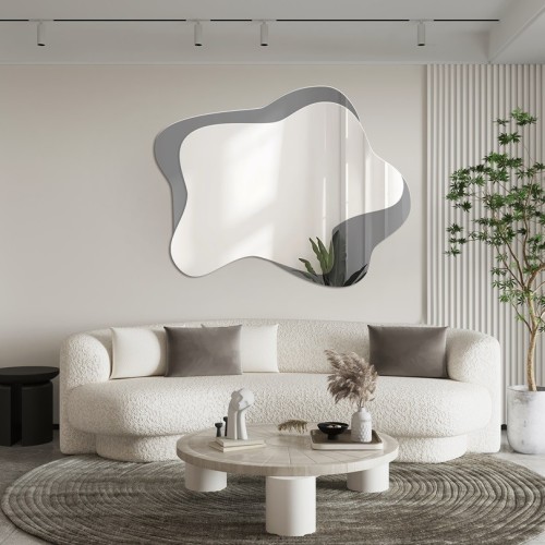 Unregelmäßiger Spiegel auf graphitfarbener Scheibe – SMOKY