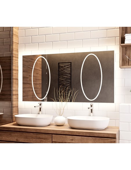 Rechteckiger Badezimmerspiegel mit Beleuchtung - MELISA II