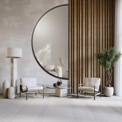 Spiegel, Halbkreis, Rahmen in Gold MDF SLIM - HILDA -... 2