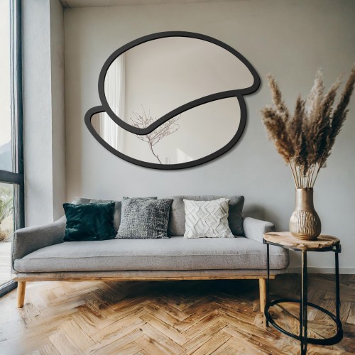 Spiegel mit MDF-Rahmen schwarz matt - RINA - Rahmenfarbe...