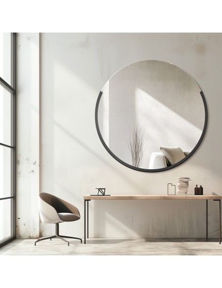 Moderner Rundspiegel mit Rahmen MDF - TERA