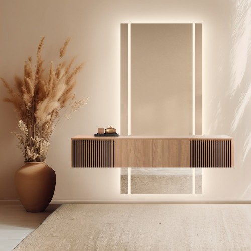 Rechteckiger Spiegel mit Hintergrundbeleuchtung,...