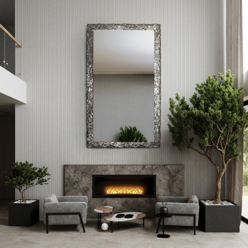 Luxuriöser Wandspiegel mit prächtigem Rahmen silberfarben... 2