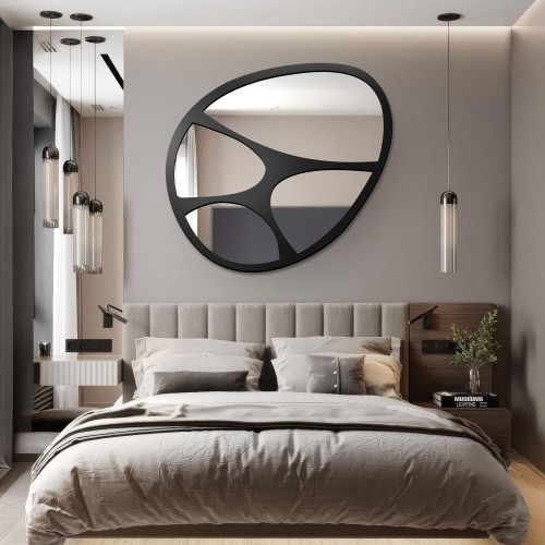 Spiegel in mattschwarzem Rahmen - FIGO MDF - Rahmenfarbe...