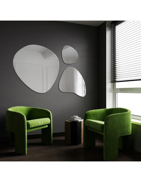 Set von drei Spiegeln in unregelmäßiger Form - FLORA