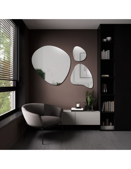 Set von drei Spiegeln in unregelmäßiger Form - FLORA