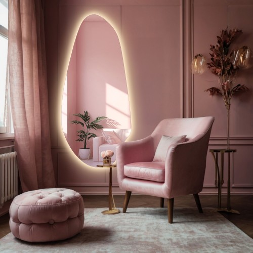 Das beleuchtete organische Spiegel für den Schminktisch -...