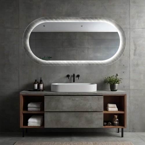 Ovaler Spiegel auf ornamentiertem Glas Master Soft mit... 2