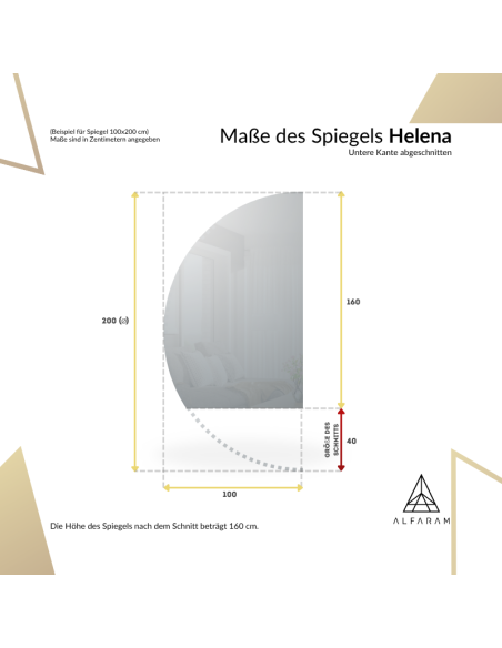 Halbrunder Badezimmerspiegel mit abgeschnittener Unterkante – HELENA