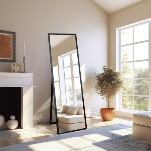 Standspiegel mit schmalem Holzrahmen für Garderobe - 3005...