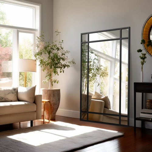 Spiegel in Loftoptik mit Sprossenleisten - DEMETER -...