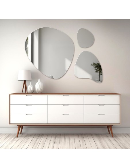 Set von drei Spiegeln in unregelmäßiger Form - FLORA