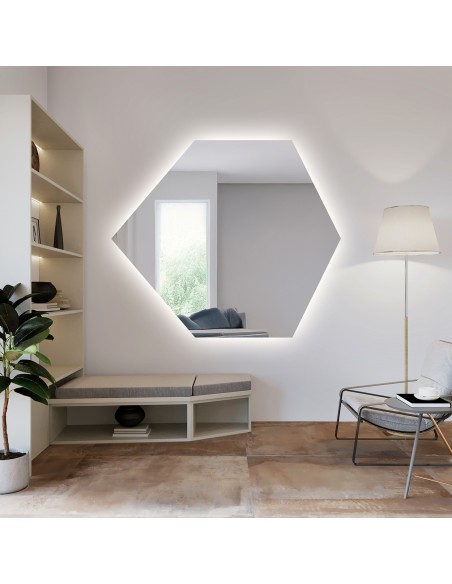 Spiegel in geometrischer Form mit Beleuchtung – GEOME LED