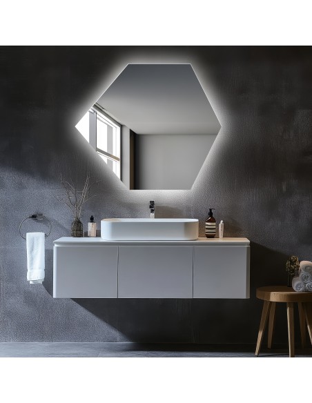 Spiegel in geometrischer Form mit Beleuchtung – GEOME LED