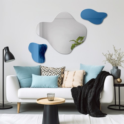 Unregelmäßiger blauer Spiegel – AQUA BLUE