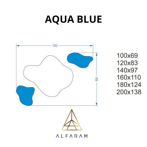 Unregelmäßiger blauer Spiegel – AQUA BLUE 2