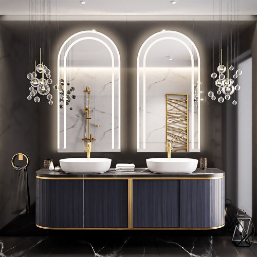 Zwei Bogenspiegel, Set für Badezimmer mit...
