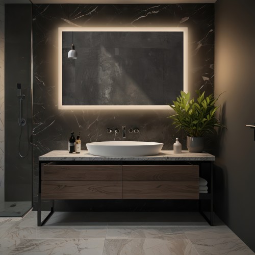 Rechteckiger Spiegel mit Hintergrundbeleuchtung - MOIRA LED