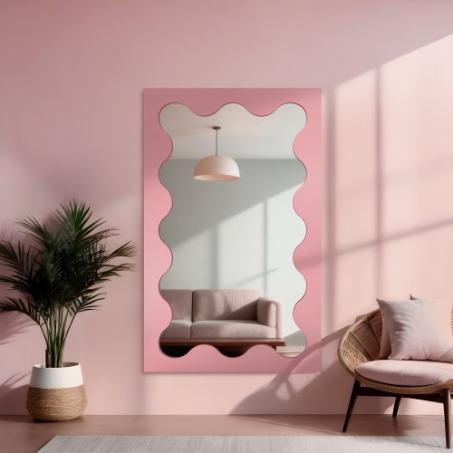 Unregelmäßiger Spiegel mit MDF-Rahmen - BLOBS PRISM