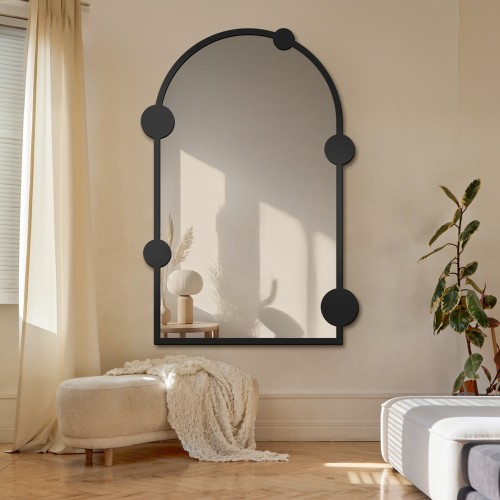 Bogenspiegel mit mit Ringen auf MDF-Rahmen - ARCULA -... 2