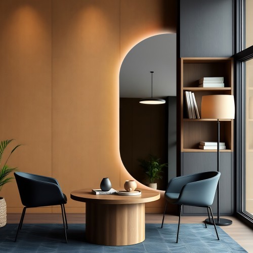 Unregelmäßig geformter Spiegel mit Beleuchtung – NOE LED