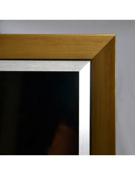 Spiegel mit elegantem Holzrahmen in Gold und Silber  - 5201011