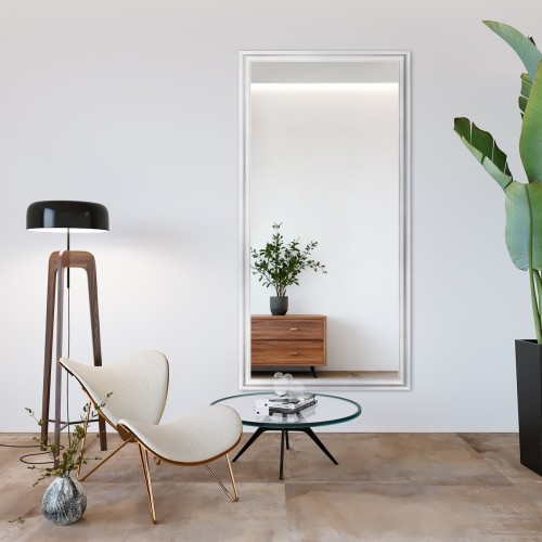 Spiegel in Glamouroptik mit prächtigem weißem Rahmen -...