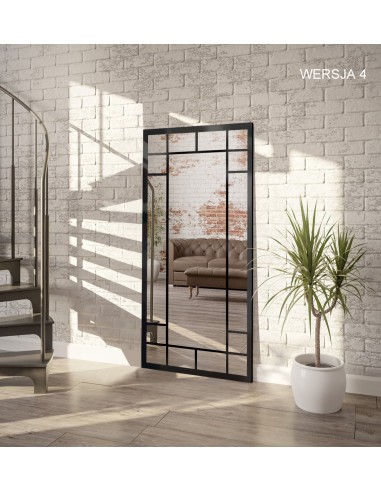 Spiegel in Loftoptik mit Sprossenleisten -...