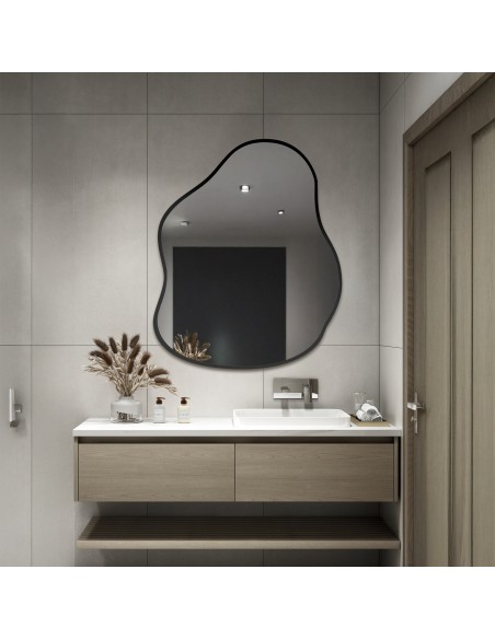 Spiegel in organischer Form mit Rahmen - STONE IM RAHMEN