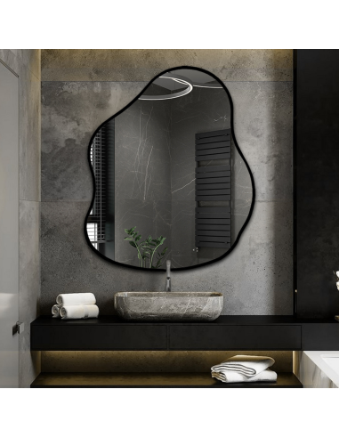 Spiegel in organischer Form mit Rahmen - STONE...