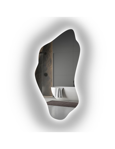 Unregelmäßig geformter Spiegel mit Beleuchtung – PIENA LED