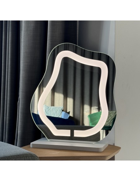 Kosmetikspiegel mit sandgestrahlter Beleuchtung - FLOW LED PETITE