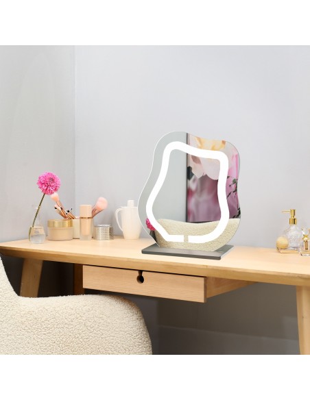 Kosmetikspiegel mit sandgestrahlter Beleuchtung - FLOW LED PETITE