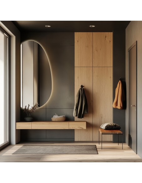 Spiegel in organischer Form mit LED-Beleuchtung – TURMALIN LED