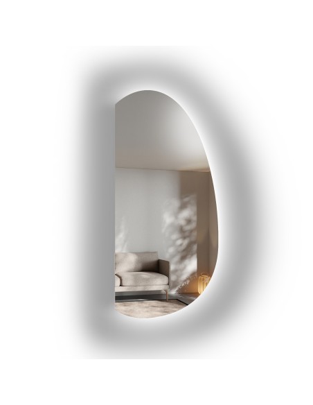 Spiegel in organischer Form mit LED-Beleuchtung – TURMALIN LED