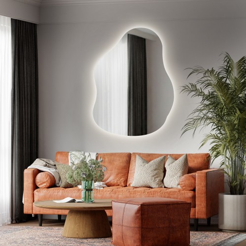 Spiegel in organischer Form mit Beleuchtung - STONE LED 2