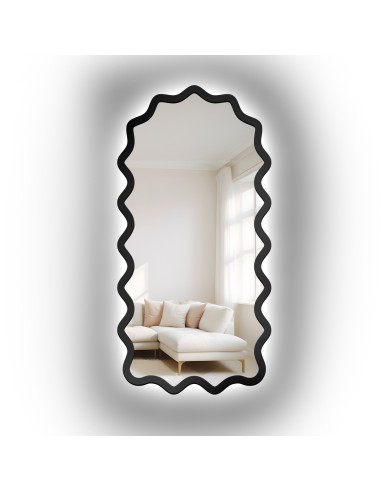 Halbovales Spiegel mit gewelltem MDF-Rahmen und...