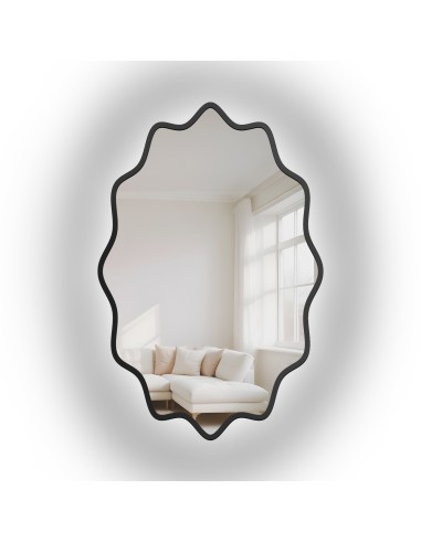 Elliptischer Spiegel mit gewelltem MDF-Rahmen...