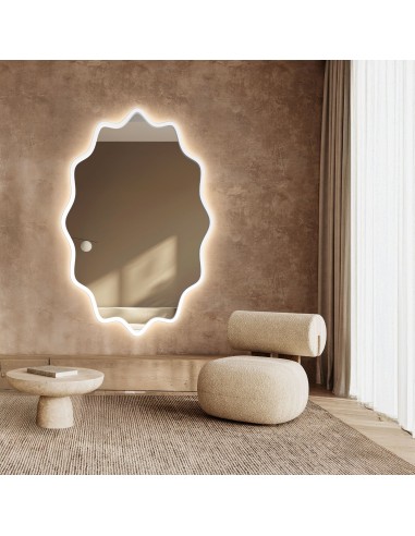 Elliptischer Spiegel mit gewelltem MDF-Rahmen...